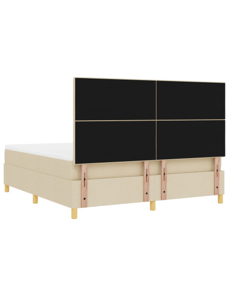 Letto a Mola con Materasso Crema Super King Tessuto