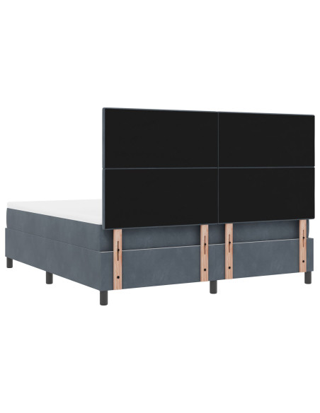Letto a doghe  con materasso grigio scuro super king in velluto