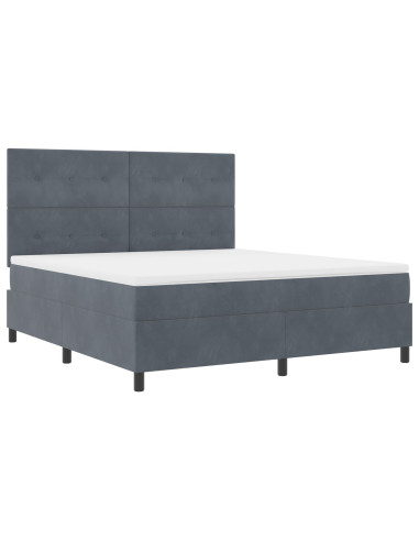 Letto a molle con materasso Grigio scuro 180 x 200 cm Tessuto