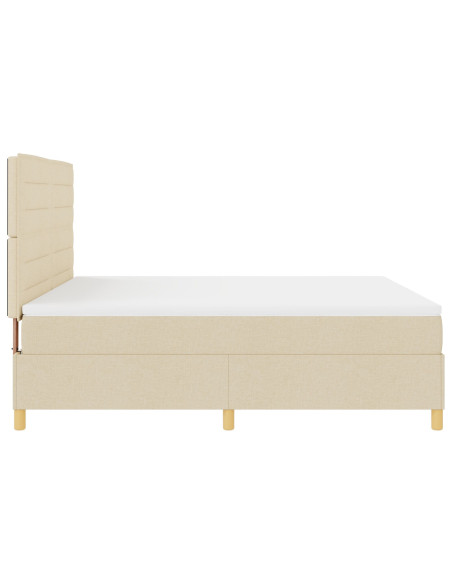 Letto Box Spring con Materasso Crema Super King Tessuto