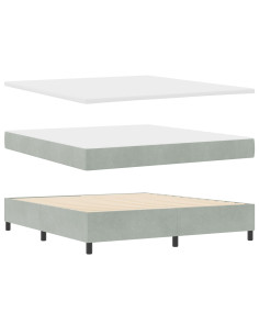 Letto a molle con materasso Grigio chiaro 180 x 200 cm Tessuto 2