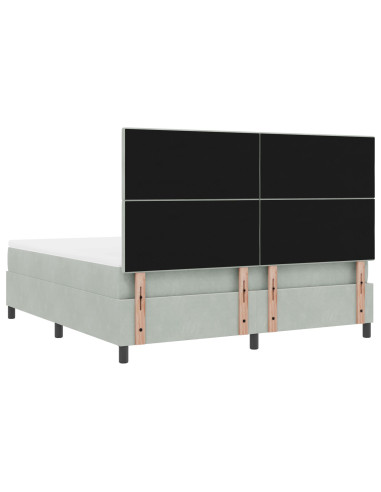 Letto a molle con materasso Grigio chiaro 180 x 200 cm Tessuto