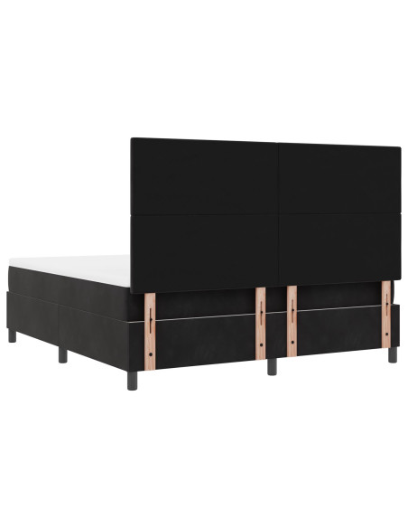 Letto Box Spring con Materasso Nero Super King Velluto