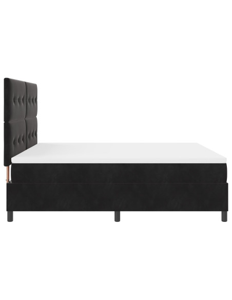 Letto Box Spring con Materasso Nero Super King Velluto