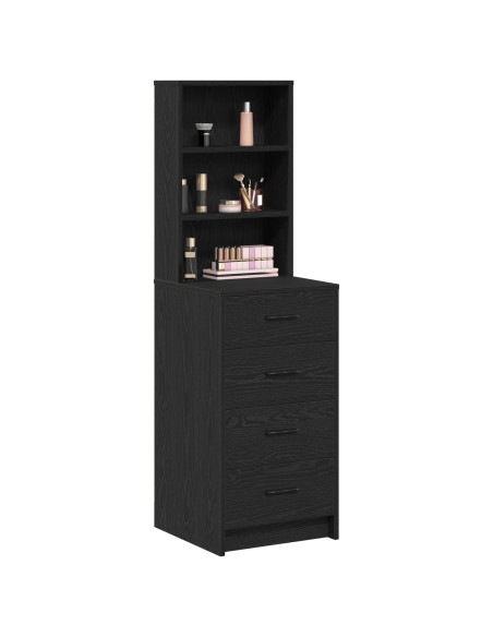 Highboard Nero Quercia 40x41x135 cm Legno ingegnerizzato