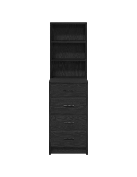 Highboard Nero Quercia 40x41x135 cm Legno ingegnerizzato