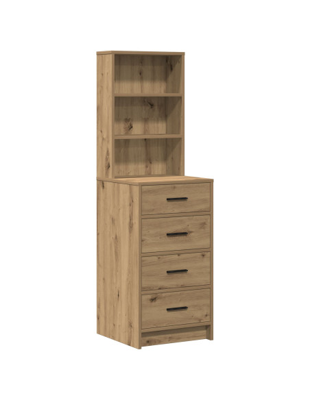Set di Toeletta da 3 Pezzi con LED in Legno Ingegnerizzato Rovere Artigianale