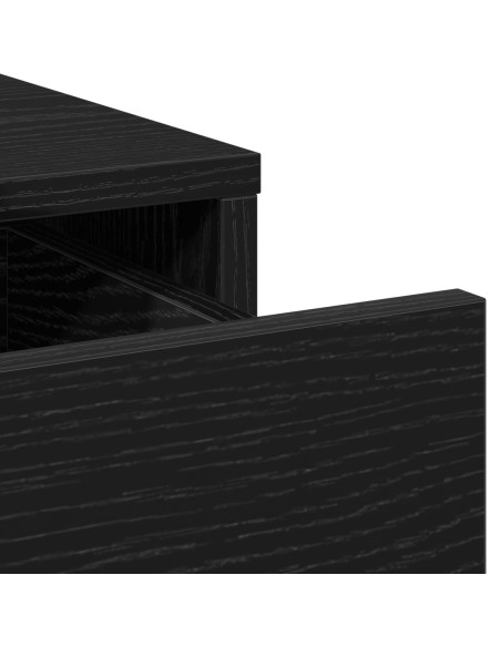 Set di Tavoli da Trucco 2 Pezzi  con LED in Legno Ingegnerizzato Nero