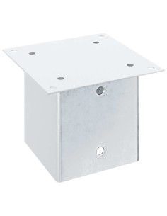 Basi per Pali Quadrate 4 pz Argento 141x141 mm Acciaio Zincato