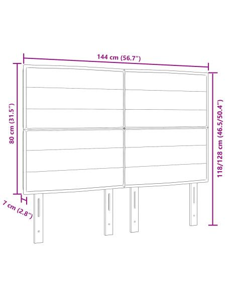 Testiera  Design Lines Tortora 140 cm Tessuto