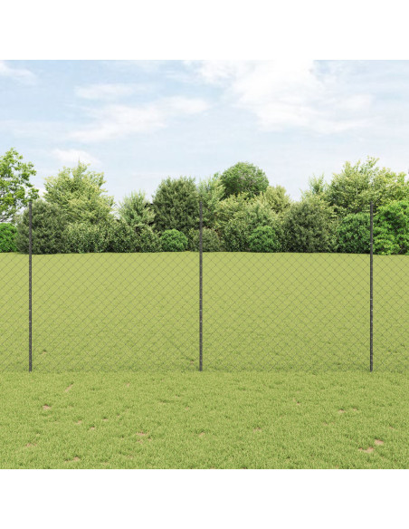 Recinzione in Rete Metallica  con 20 Post U Grigio 1.5x10 m Acciaio