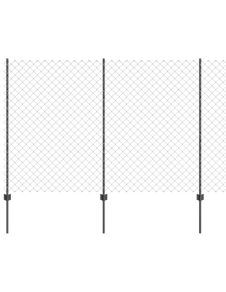 Recinzione in Rete Metallica  con 20 Post U Grigio 1.5x10 m Acciaio