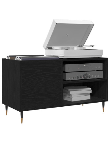 Mobile porta vinili con lo scaffale Rovere Nero 85 x 38 x 48 cm