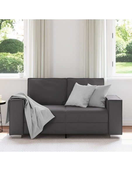 Divanetto grigio in pelle sintetica da 120 cm