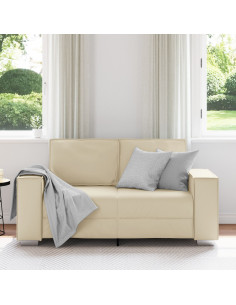 Divano Crema 160 x 80 x 84 cm Tessuto 2