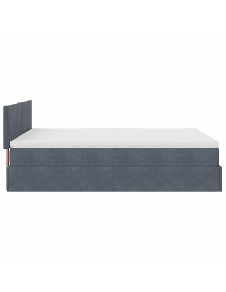 Struttura Letto Pouf con Materasso 140x200 cm in Velluto