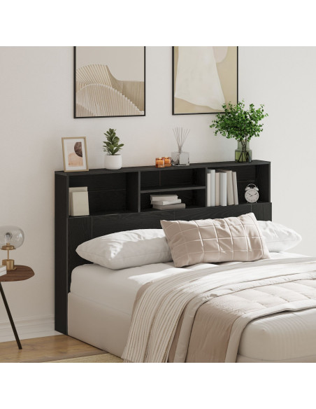 Testata del letto con testiera Rovere Nero 160 x 19 x 103,5 cm