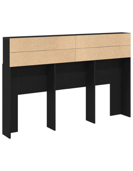 Mobile Testiera  in Rovere Nero - 160x19x103.5 cm Realizzato in Legno Ingegnerizzato