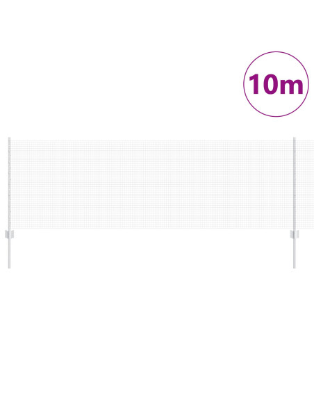 Recinzione in rete saldata  con 5 pali a U Argento 0.8x10 m Acciaio