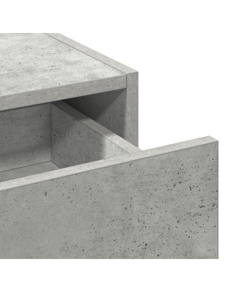 Tavolo da Trucco a Muro con Luci LED Grigio Concreto