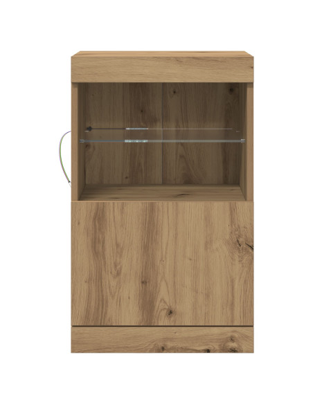 Credenza con Luci LED Rovere Artigianale 41x37x67 cm