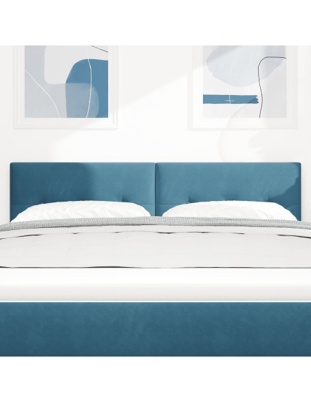 Testiera  con bottoni trapuntati Blu scuro 160 cm in velluto