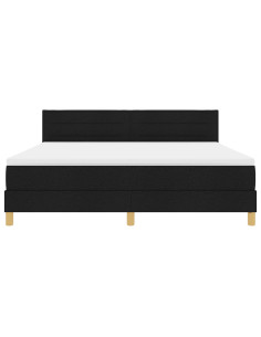 Letto a molle con materasso Nero 180 x 200 cm Tessuto 2