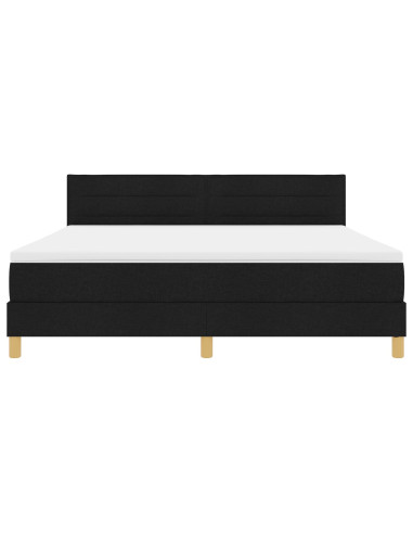 Letto a molle con materasso Nero 180 x 200 cm Tessuto