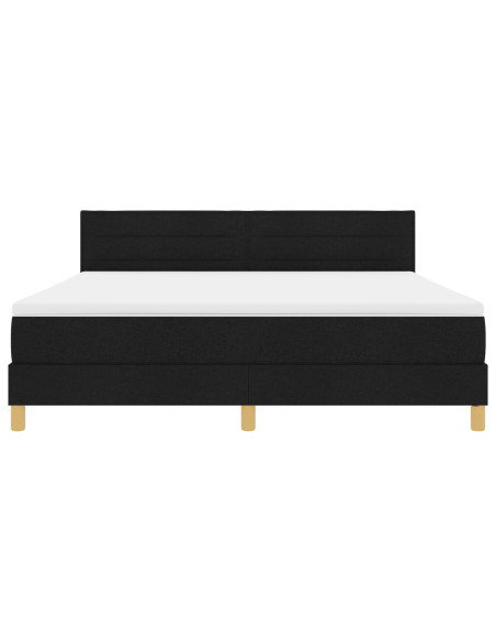 Letto a molle con materasso Nero 180 x 200 cm Tessuto