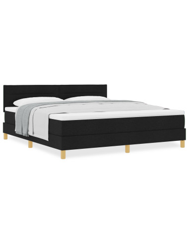Letto a molle con materasso Nero 180 x 200 cm Tessuto