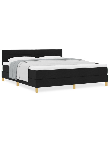 Letto a molle con materasso Nero 180 x 200 cm Tessuto