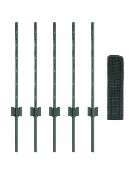 Recinzione con Posto Verde 0,6 x 10 m Acciaio e PVC