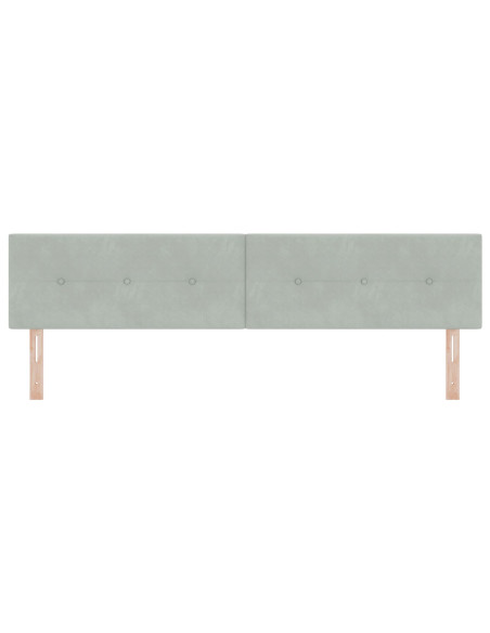 Testiera  Pieghettata Grigio chiaro 200 cm Velluto