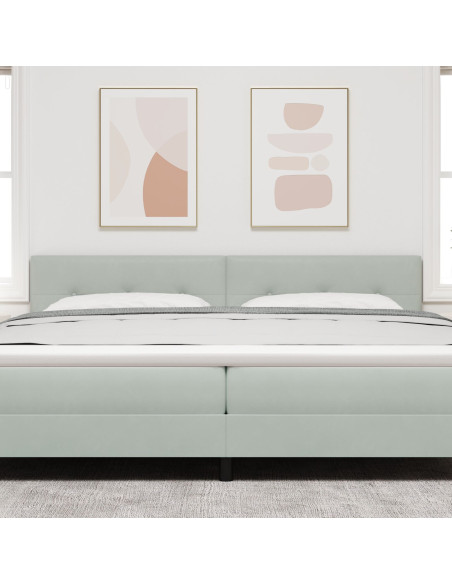 Testiera  Pieghettata Grigio chiaro 200 cm Velluto