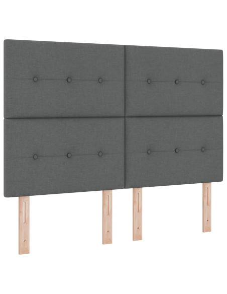 Letto a molle con materasso Grigio scuro 140 x 200 cm Tessuto