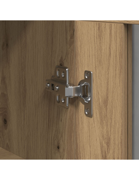 Mobile a muro  con porte in vetro rovere artigianale 69,5x34x90 cm