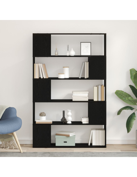 Scaffale  Nero Rovere 100x24x155 cm in legno ingegnerizzato