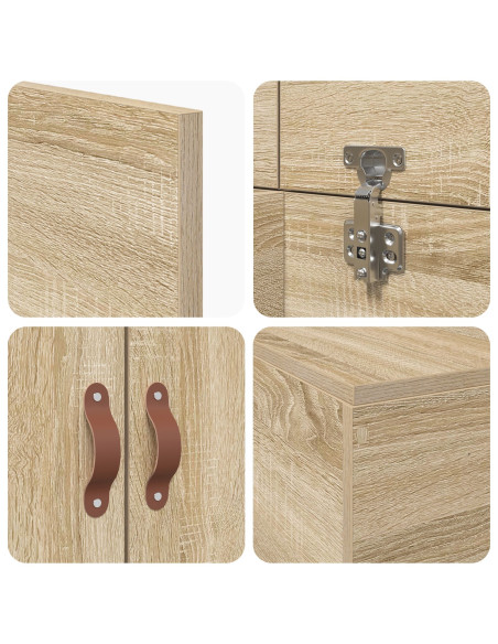 Struttura letto con contenitore Rovere Sonoma 80 x 200 cm