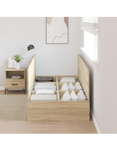 Struttura letto con contenitore Rovere Sonoma 80 x 200 cm