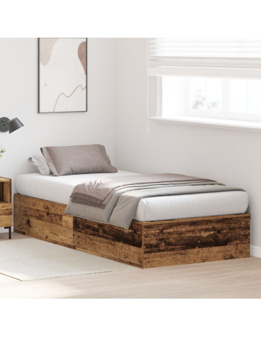 Struttura letto con contenitore Legno vecchio 80 x 200 cm