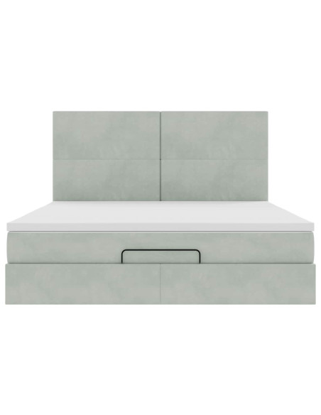 Struttura Letto Pouf con Materassi 160x200 cm in Velluto