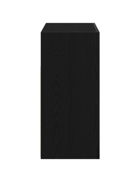 Mobile con luci LED Rovere Nero 80x35x75 cm in legno ingegnerizzato