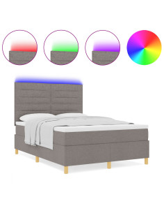Letto a Sorgente LED con materasso Talpa 160 x 200 cm Tessuto 2