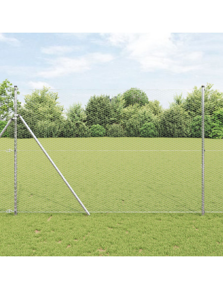 Recinzione Esagonale Argento 1,6 x 10 m Acciaio zincato