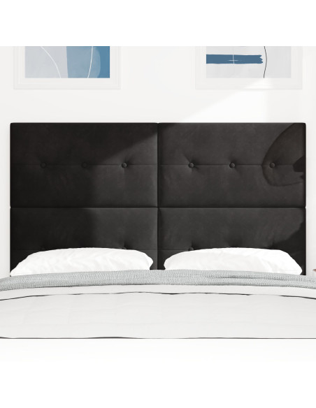 Testiera  con bottoni in velluto nero 160 cm