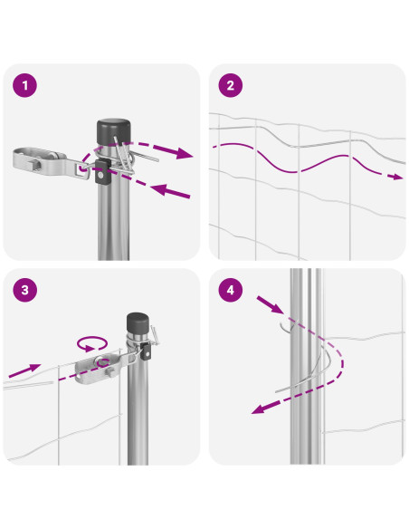 Palo della recinzione Argento 25 x 0,6 m (rete 25 x 25 mm)