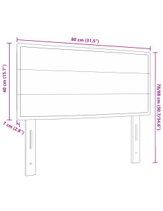 Testiera LED con testiera Marrone Scuro 80 cm Poliestere