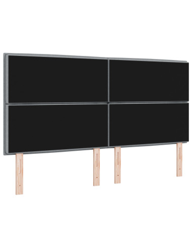 Testiera con testiera Grigio chiaro 180 cm Pelle Sintetica