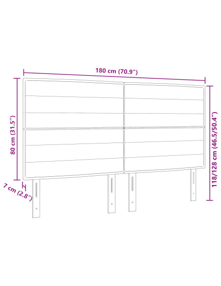 Testiera con testiera Grigio scuro 180 cm Pelle Sintetica