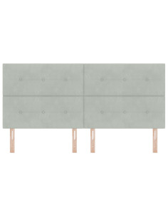 Testiera con testiera Grigio chiaro 200 cm Pelle Sintetica 2